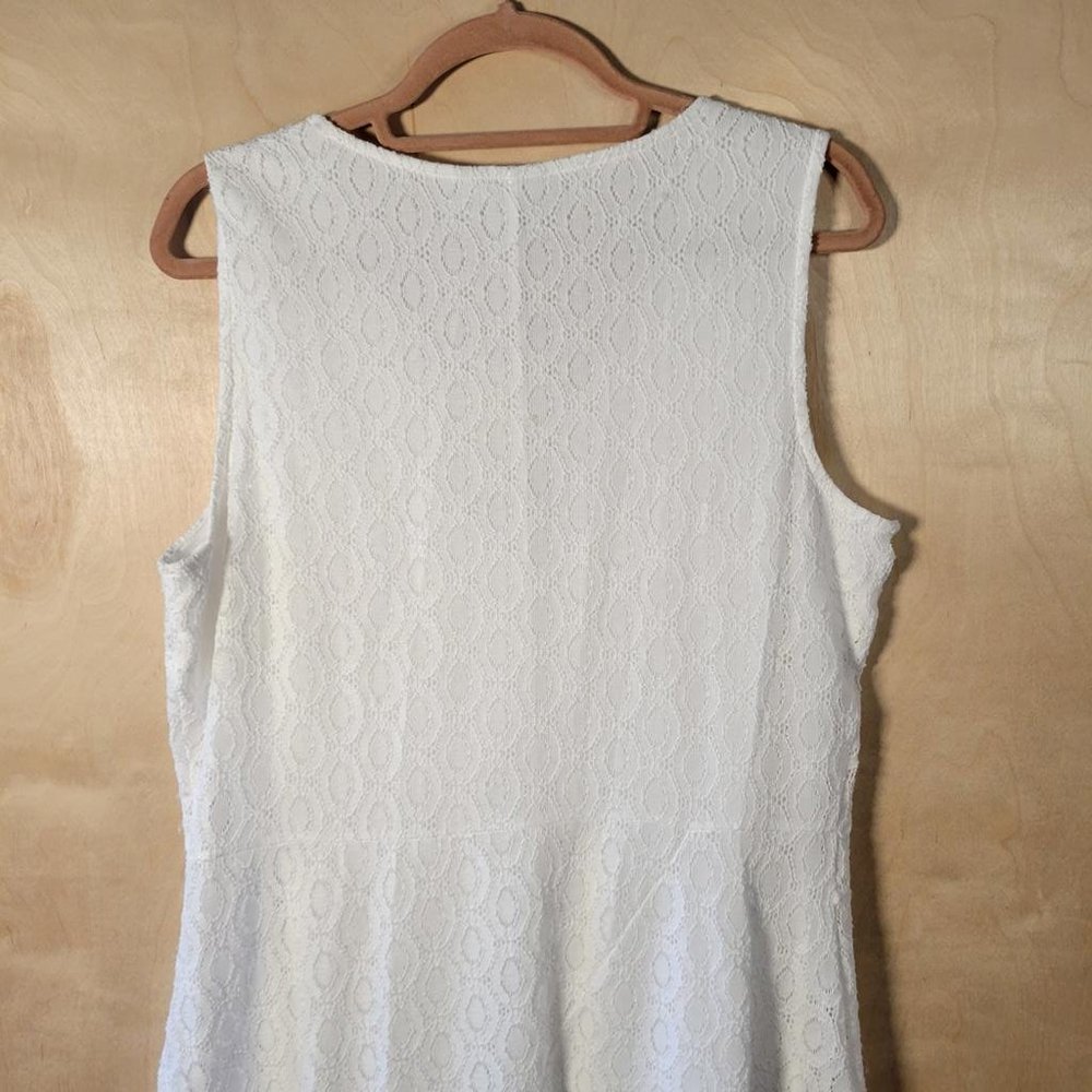 Dana Buchman White Lace Lined Asymmetrical Hem Maxi Dress Women Size L NWT - Picture 8 of 10